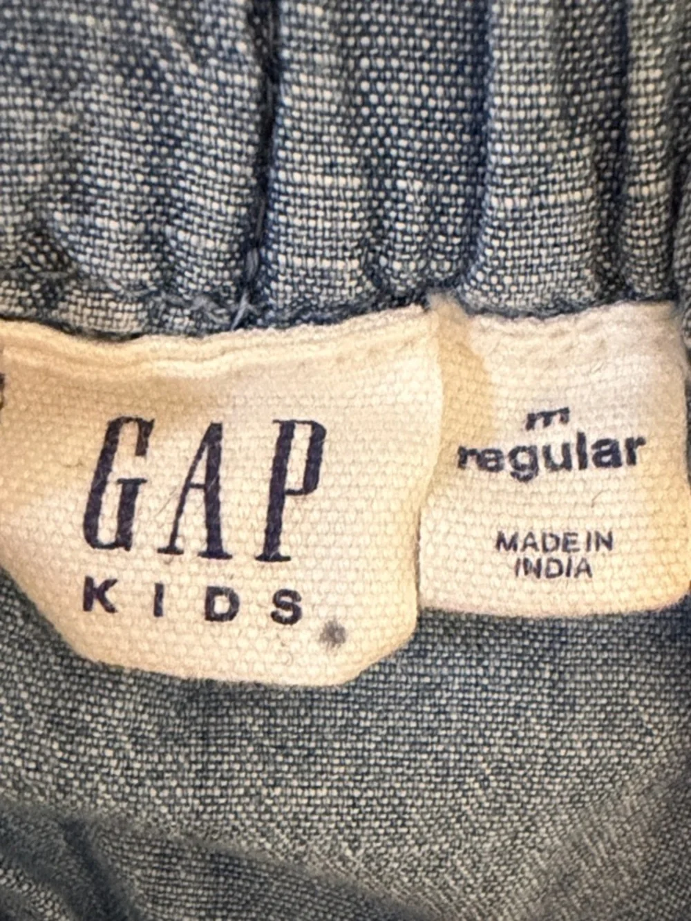 GAP Light Blue Chambray Mini Skirt with Neon Trim